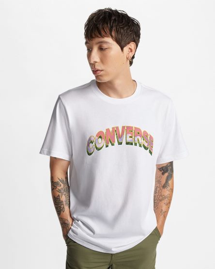 Pánské T-Shirts Converse Cloud Fill Logo Bílé | CZ DCNS64